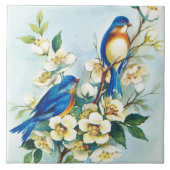 Blauwe vogeltegel tegeltje (Voorkant)