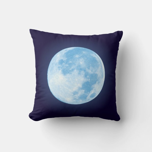 Blauwe volle maan kussen (Voorkant)