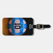 Blauwe volleybal bagagelabel (Voorkant horizontaal)