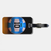 Blauwe volleybal bagagelabel (Achterkant horizontaal)