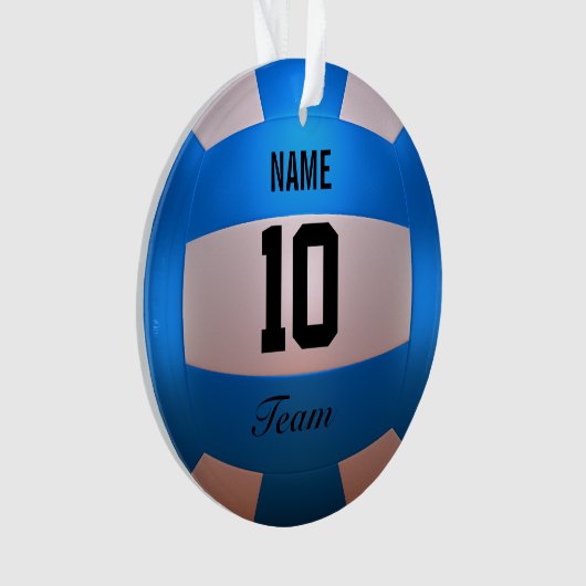 Blauwe volleybal ornament (voorkant)
