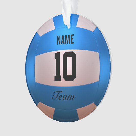 Blauwe volleybal ornament (voorkant)