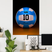Blauwe volleybal poster (Thuiskantoor)