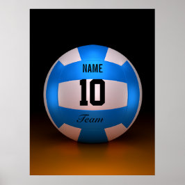 Blauwe Volleybal Poster