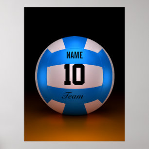 Blauwe Volleybal Poster