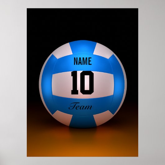 Blauwe volleybal poster (Voorkant)