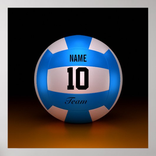 Blauwe volleybal poster (Voorkant)