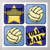 Blauwe volleybal poster (Voorkant)