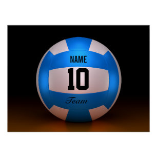 Blauwe volleybal poster