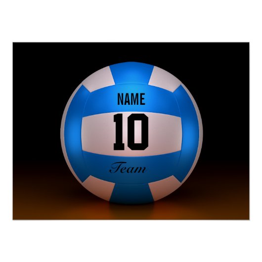 Blauwe volleybal poster (Voorkant)