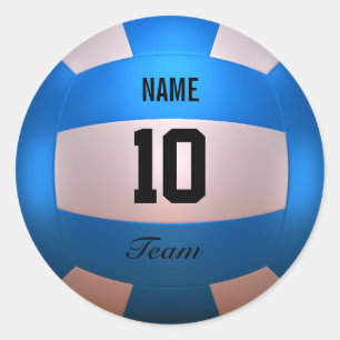 Blauwe volleybal ronde sticker
