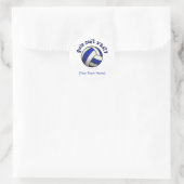 Blauwe volleybal ronde sticker (Tas)
