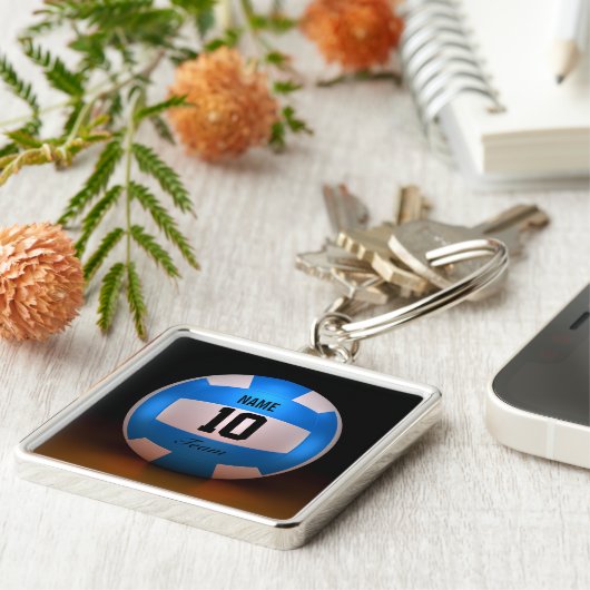 Blauwe volleybal sleutelhanger (Zijkant)