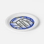 Blauwe Volleyball - Aangepast papier Papieren Bordje (Gekanteld)