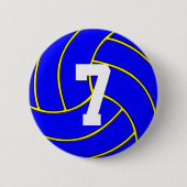 Blauwe Volleyball Aangepaste kleur en Jersey Numme Ronde Button 5,7 Cm (Voorkant)