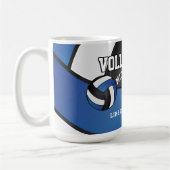 Blauwe Volleyball Sport Coffee Mok (Links)