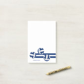 Blauwe volleyballen aangepaste atleet of coach naa post-it® notes (Op bureau)