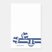 Blauwe volleyballen aangepaste atleet of coach naa post-it® notes (Voorkant)