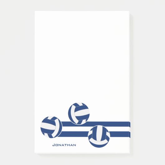 Blauwe volleyballen aangepaste atleet of coach naa post-it® notes (Voorkant)
