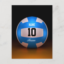 Blauwe volleybalsport briefkaart