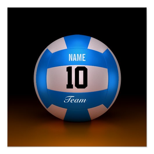 Blauwe volleybalsport perfect poster (Voorkant)