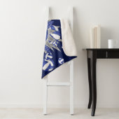 blauwe volleybalsterren meisjes sherpa deken (In situ)