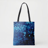 Blauwe vonken Abstract Bevroren bubbels Tote Bag (Voorkant)