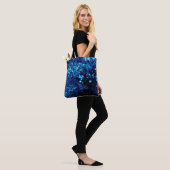 Blauwe vonken Abstract Bevroren bubbels Tote Bag (Op model)