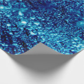 Blauwe vonken Abstracte bevroren bubbels Cadeaupapier (Hoek)