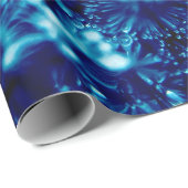 Blauwe vonken Abstracte bevroren bubbels Cadeaupapier (Rol Hoek)