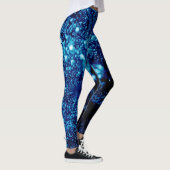 Blauwe vonken Abstracte bevroren bubbels Leggings (Rechts)