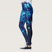 Blauwe vonken Abstracte bevroren bubbels Leggings (Links)