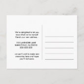 Blauwe voordeur adreswijziging die we hebben verpl aankondigingskaart (Achterkant)