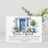 Blauwe voordeur Adreswijziging, verhuisd huis Kaart (Staand voorkant)