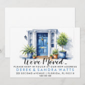 Blauwe voordeur Adreswijziging, verhuisd huis Kaart (Voorkant / Achterkant)