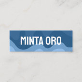 Blauwe vormen handgemaakte reisstrepen met sociale mini visitekaartje (Voorkant)