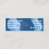 Blauwe vormen handgemaakte reisstrepen met sociale mini visitekaartje (Achterkant)