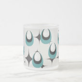 blauwe vormen Mid Century Modern Matglas Koffiemok (Center)