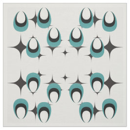 blauwe vormen Mid Century Moderne Stof