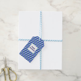 Blauwe Vormen Verjaardag Cadeaulabel