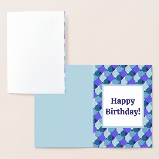 Blauwe Vormen Verjaardag Folie Kaarten (Display)