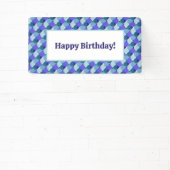 Blauwe Vormen Verjaardag Spandoek (Insitu)