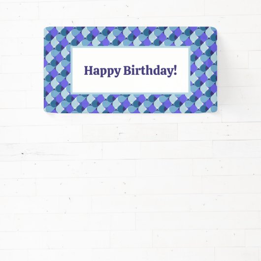 Blauwe Vormen Verjaardag Spandoek (Insitu)