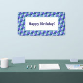 Blauwe Vormen Verjaardag Spandoek (Beurs)