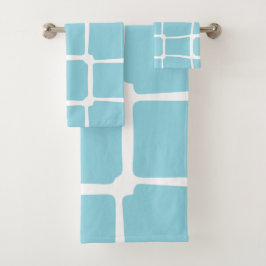 Blauwe Vormen Vierkanten Krachtig asymmetrisch Bad Handdoek
