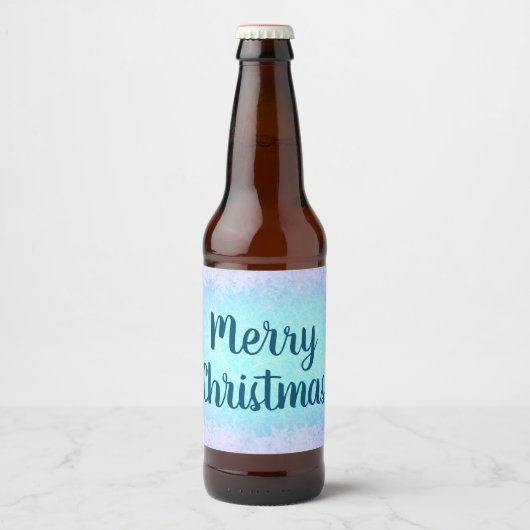 Blauwe vorst Kerst Bier Etiket (Voorkant)