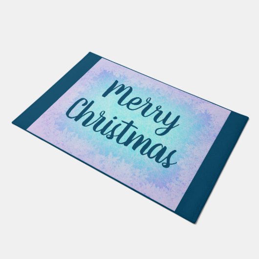 Blauwe vorst Kerst Deurmat (Schuin)