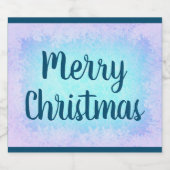 Blauwe vorst Kerst Sparkling Wijnetiket (Enkel label)