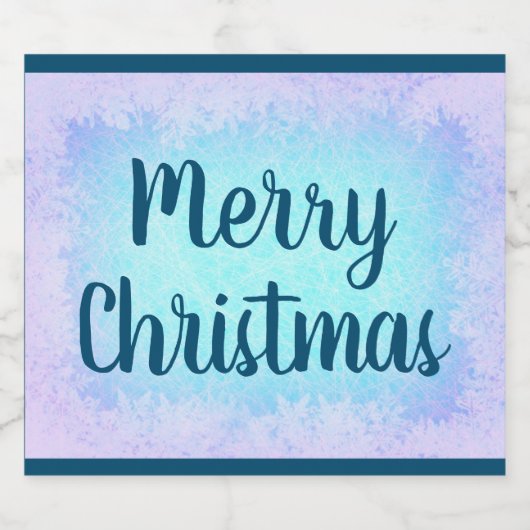 Blauwe vorst Kerst Sparkling Wijnetiket (Enkel label)