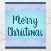 Blauwe vorst Kerst Wijn Etiket (Enkel label)